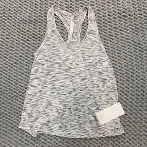 NWT Lululemon 8 tie it up singlet grey white